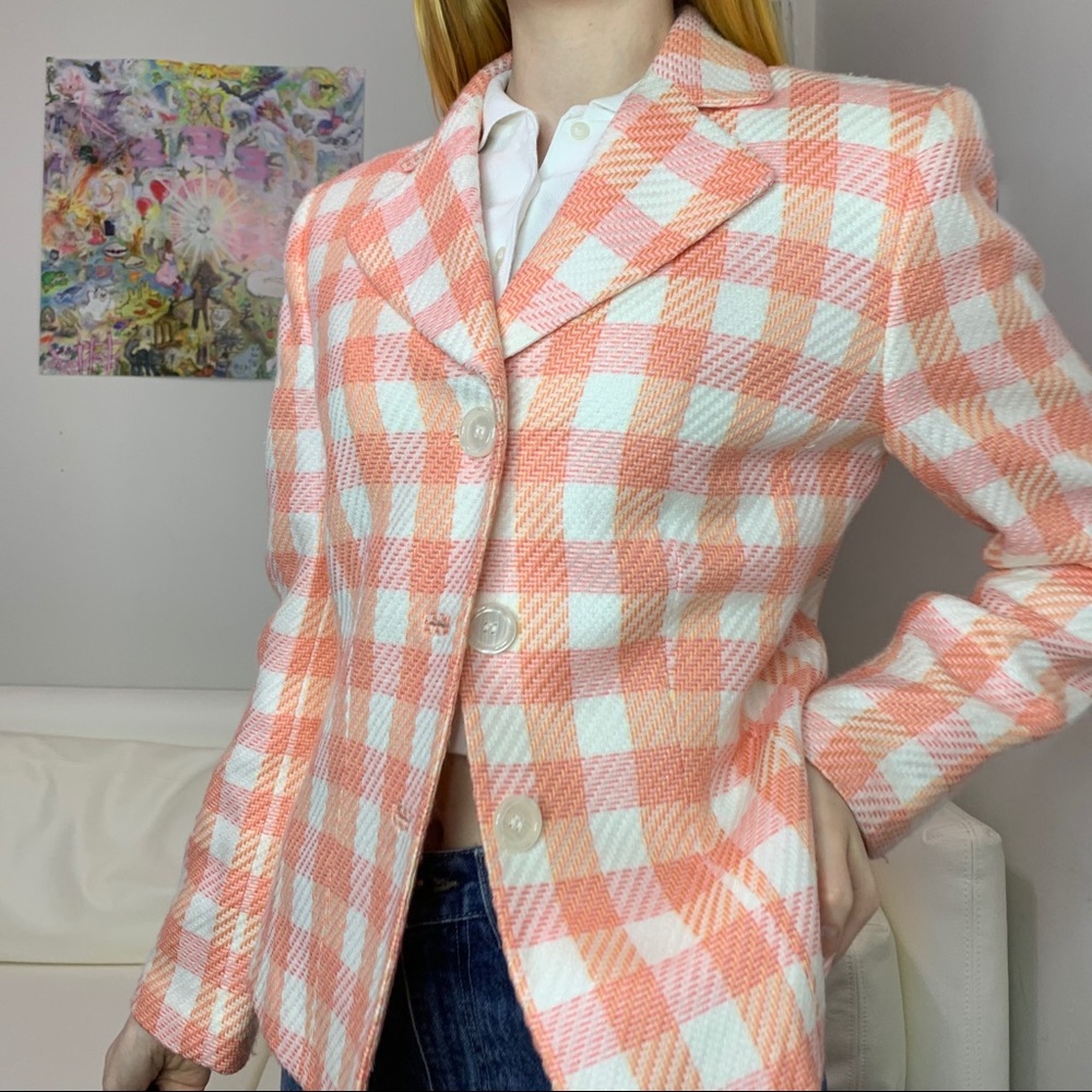 Amanda pastel plaid Blazer Jacket